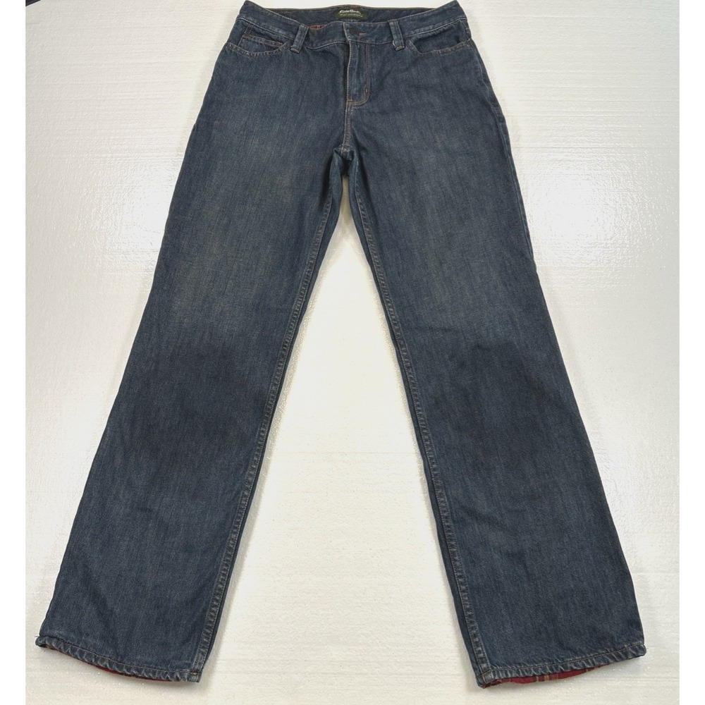 Eddie Bauer Women's Flannel Lined Jeans Size 6 Boyfriend Relaxed Fit